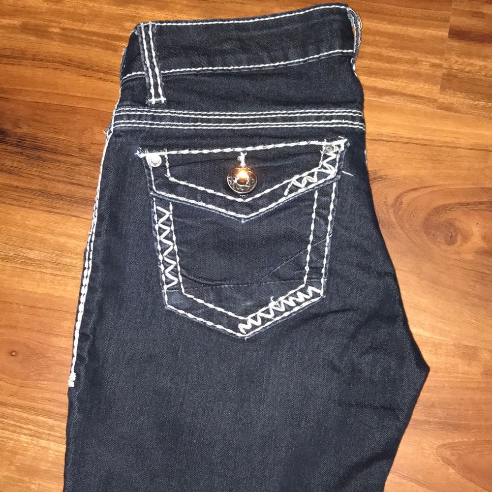Dark wash skinny jeans